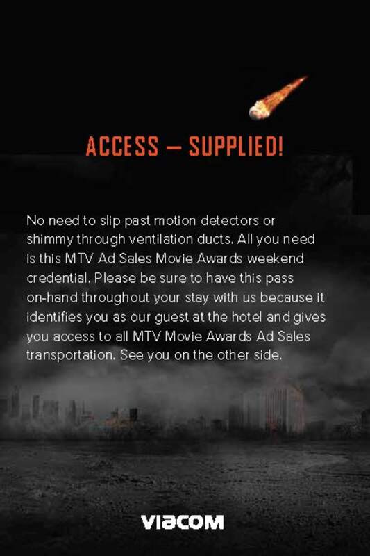 MTV MOVIE AWARDS CREDENTIALS